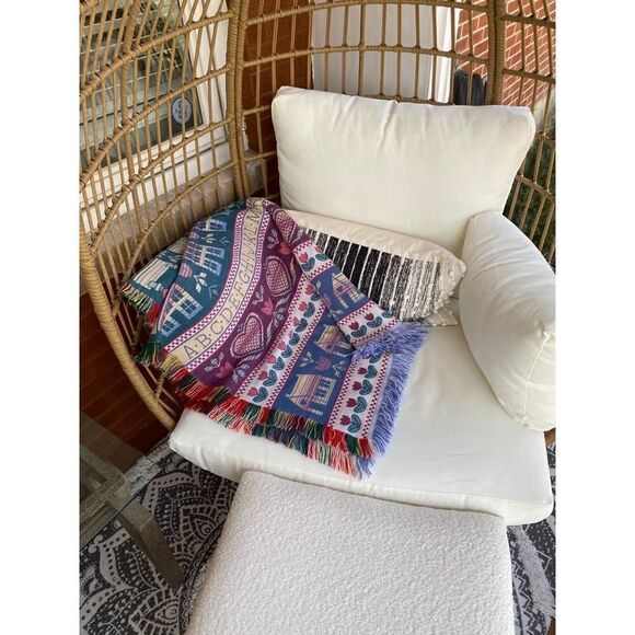 Happiness Is A Home Filled With Love Tapestry Throw Blanket 48x56 Handmade AI130 - Picture 5 of 6